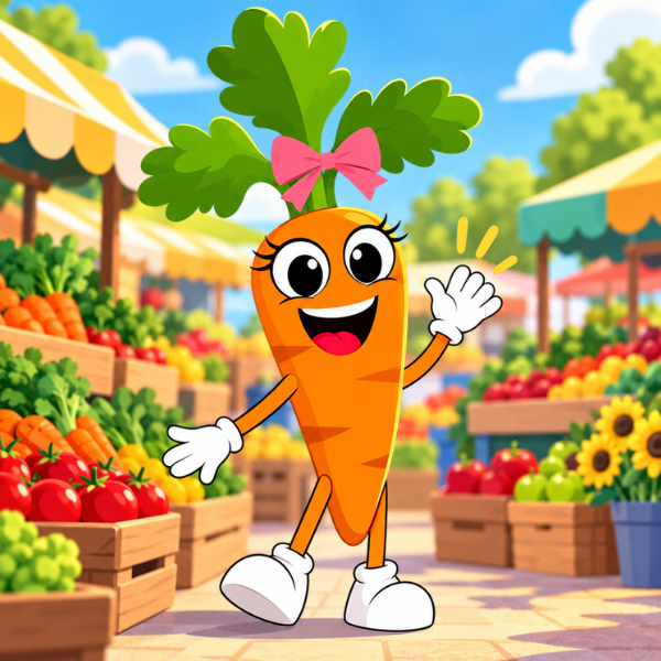 Carry the Carrot in the Market Veggies market