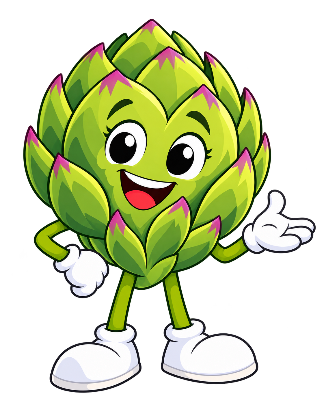 Artie the Artichoke smiling